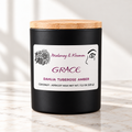 Grace Signature candle on bright ivory marble tabletop